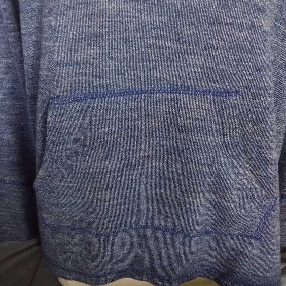 Women's Sonoma Blue Cowl Neck Kangaroo Pouch Heathered Long Sleeve Sweatshirt - Picture 7 of 14